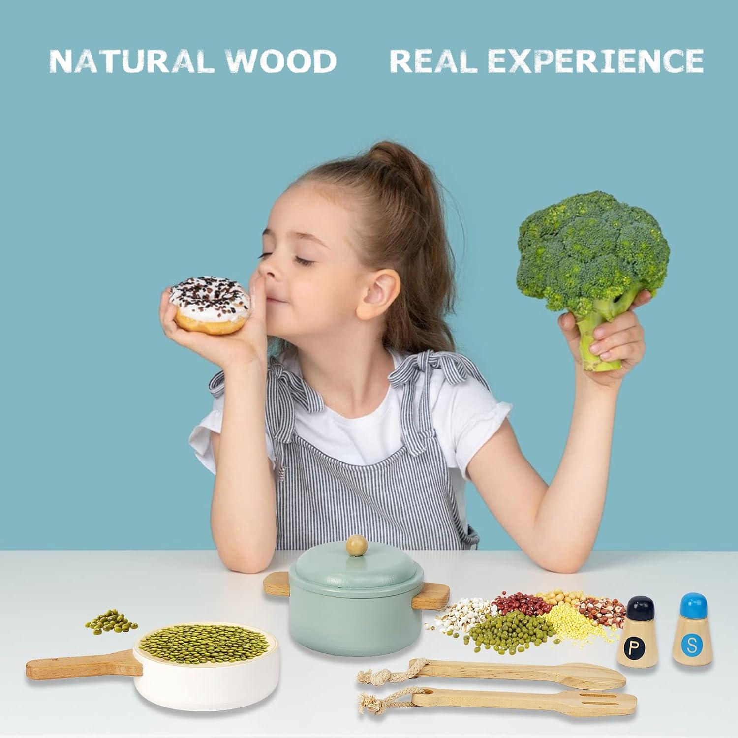 Juego de Utensilios de Cocina de Madera WoodenEdu 23.6x18.3cm