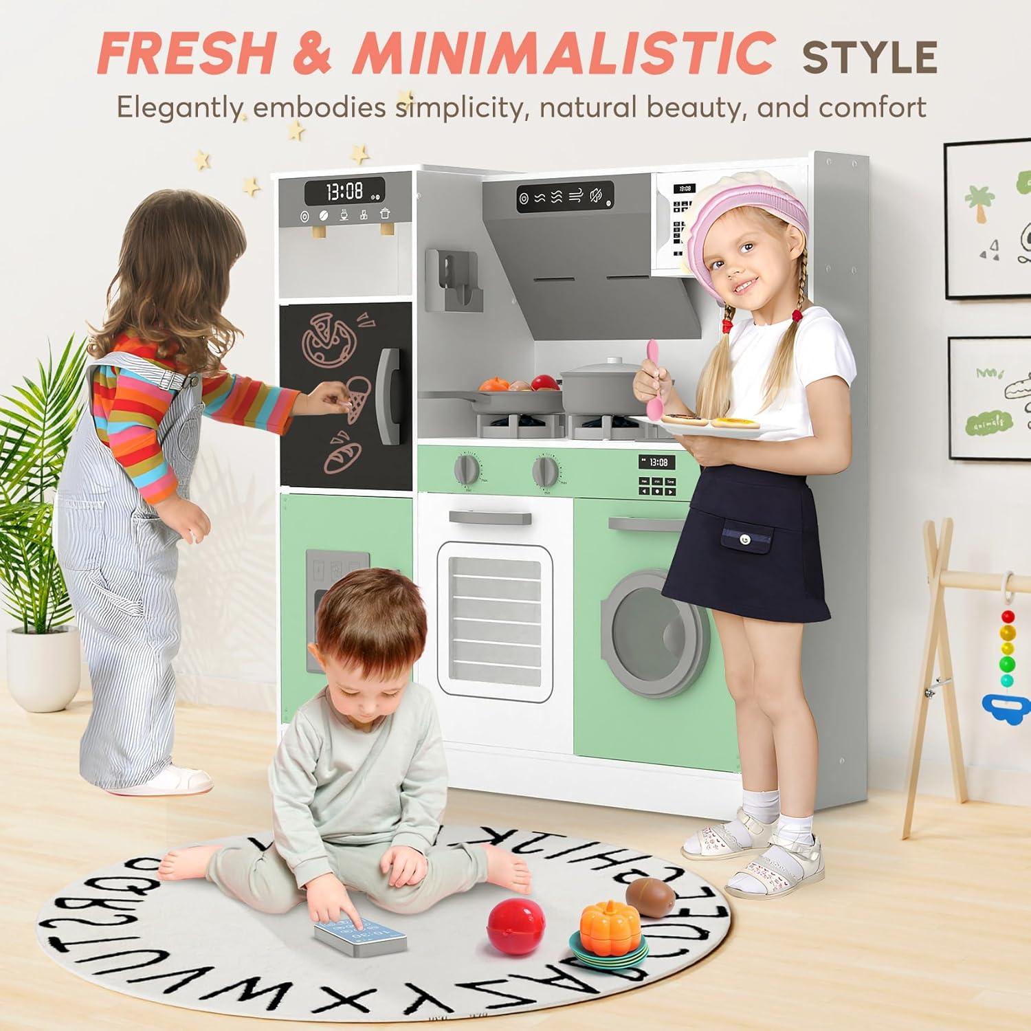 Cocina de Juguete BIERUM con Luces y Sonidos, 28 Piezas