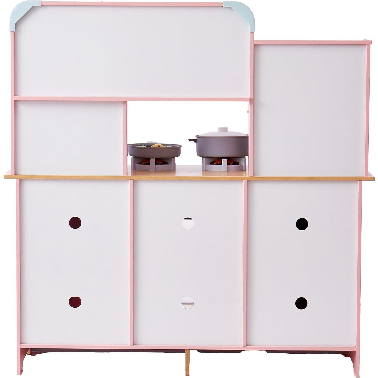 Cocina de Juguete de Madera VEVOR Rosa con Luces y Sonidos