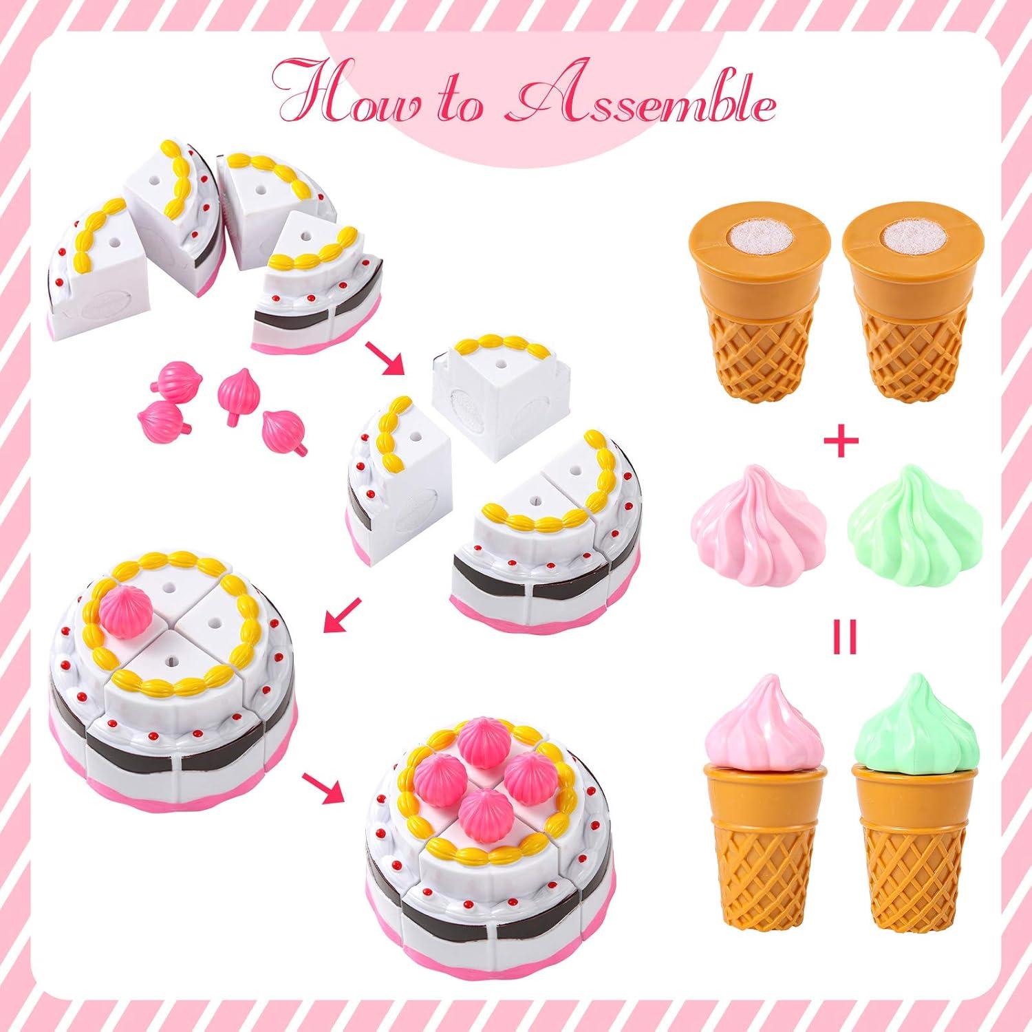 Juego de Comida de Juguete LOVESTOWN 15 Piezas Postres