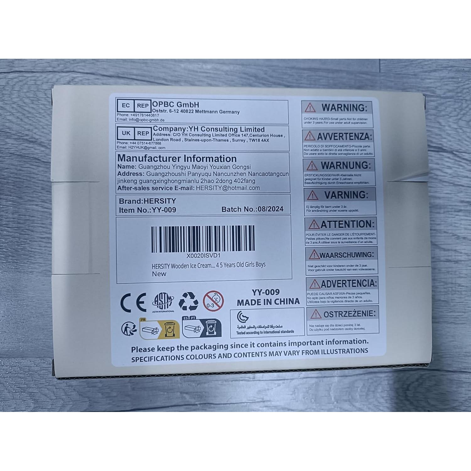 HERSITY Soporte de Helados de Madera para Niños 3-10 Años