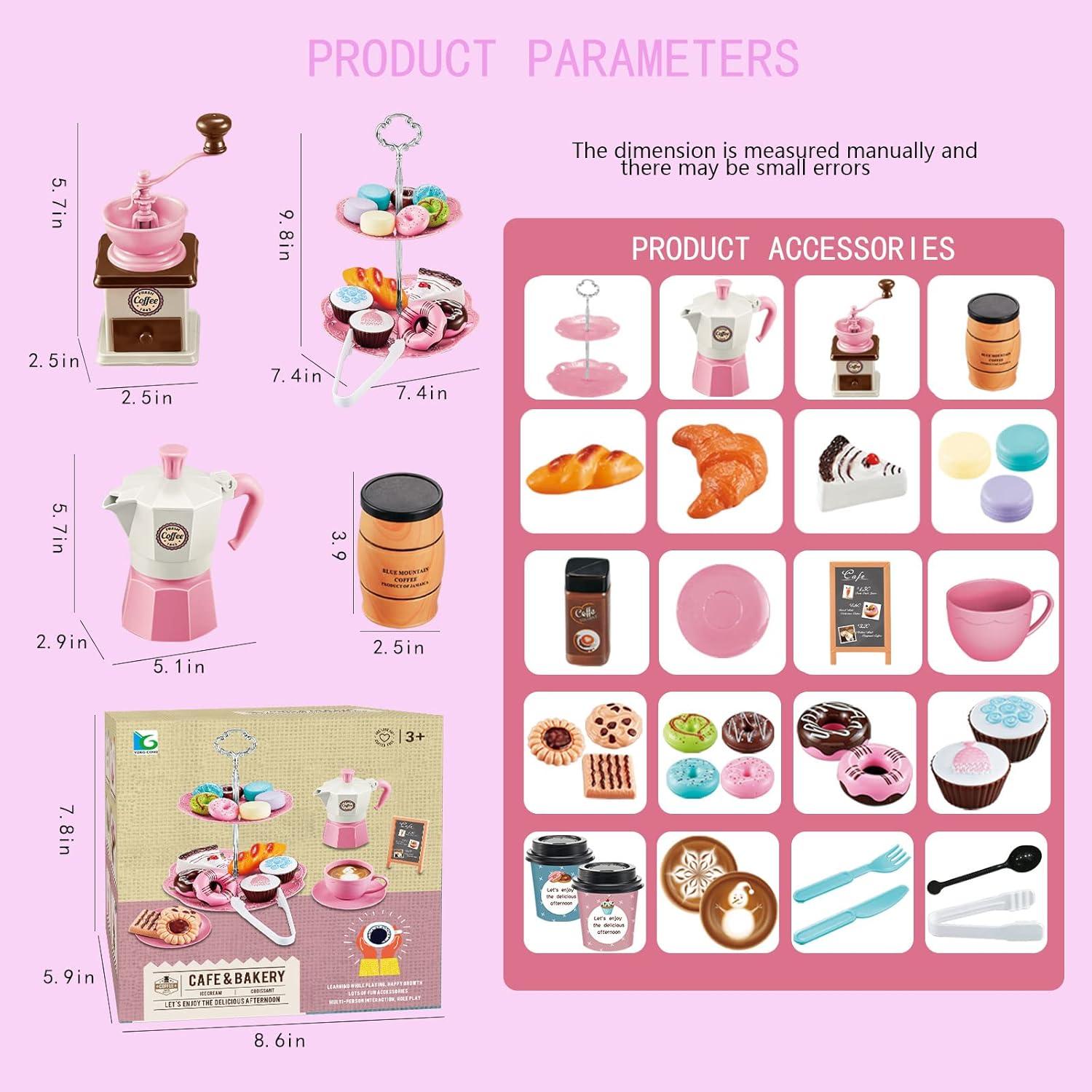 Juego de Té Falso para Niñas GIFTRRTOY 41 Piezas Rosa