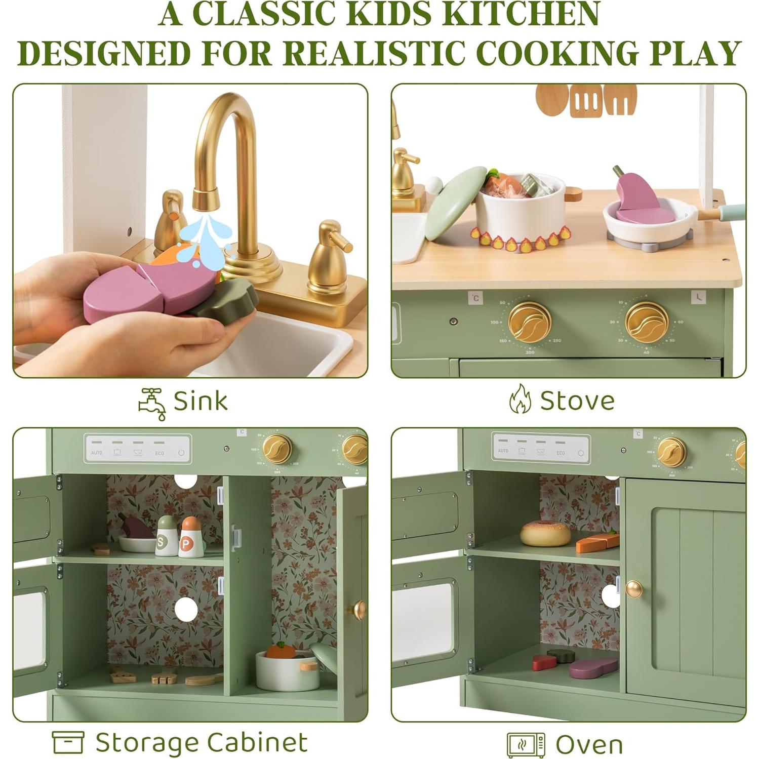 Cocina de Juguete de Madera ROBOTIME para Niños 3+ Años