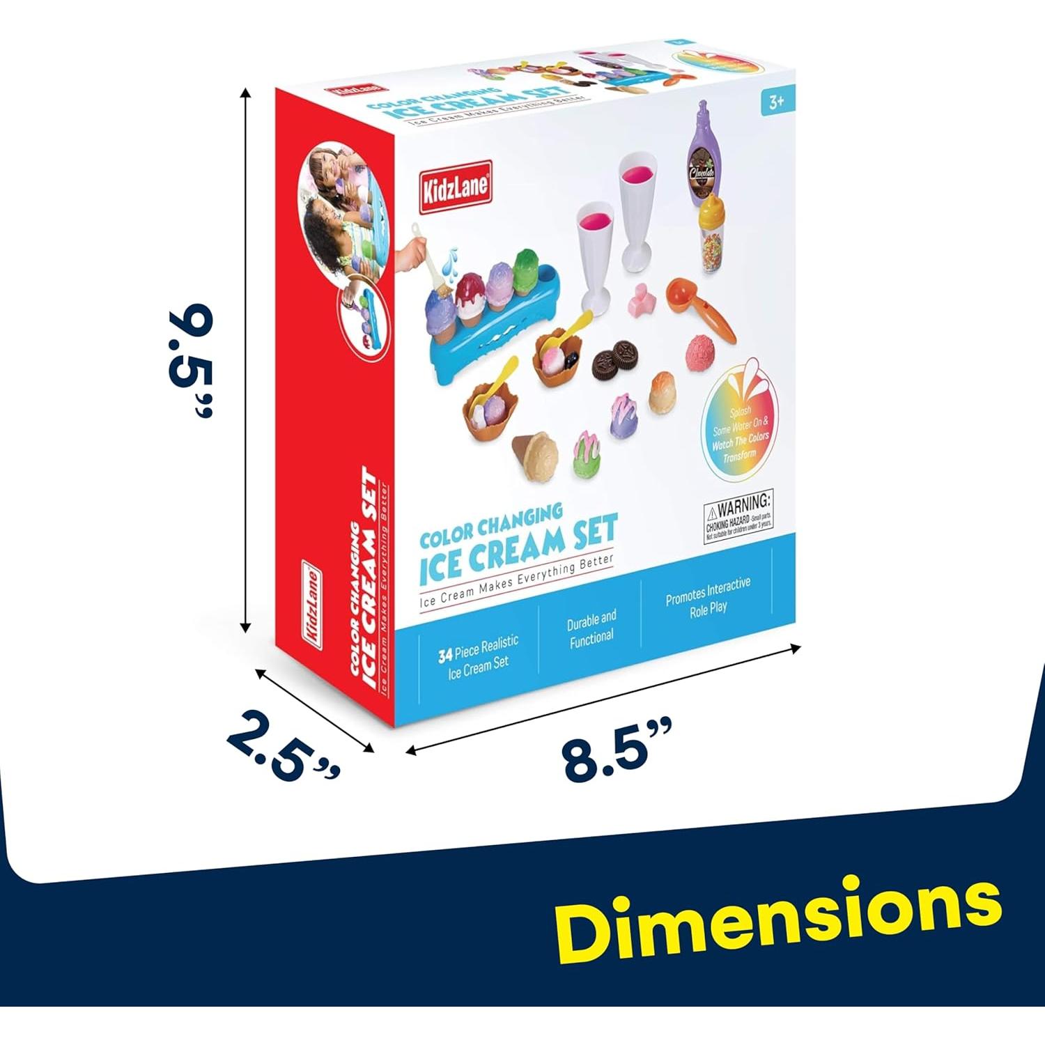 Set de Juego de Helado Kidzlane 34 Piezas Cambia Color