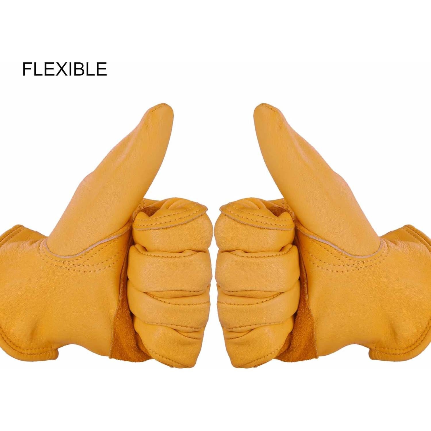 Guantes de trabajo OZERO de cuero de vaca Mediano Oro