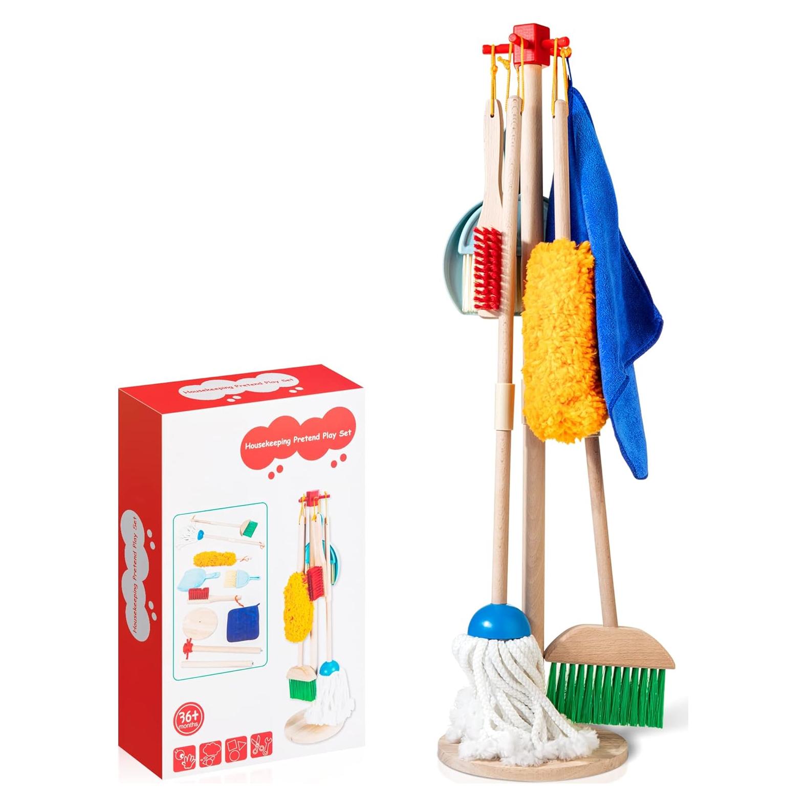 Juego de Limpieza de Madera WOODMAM 8 Piezas para Niños