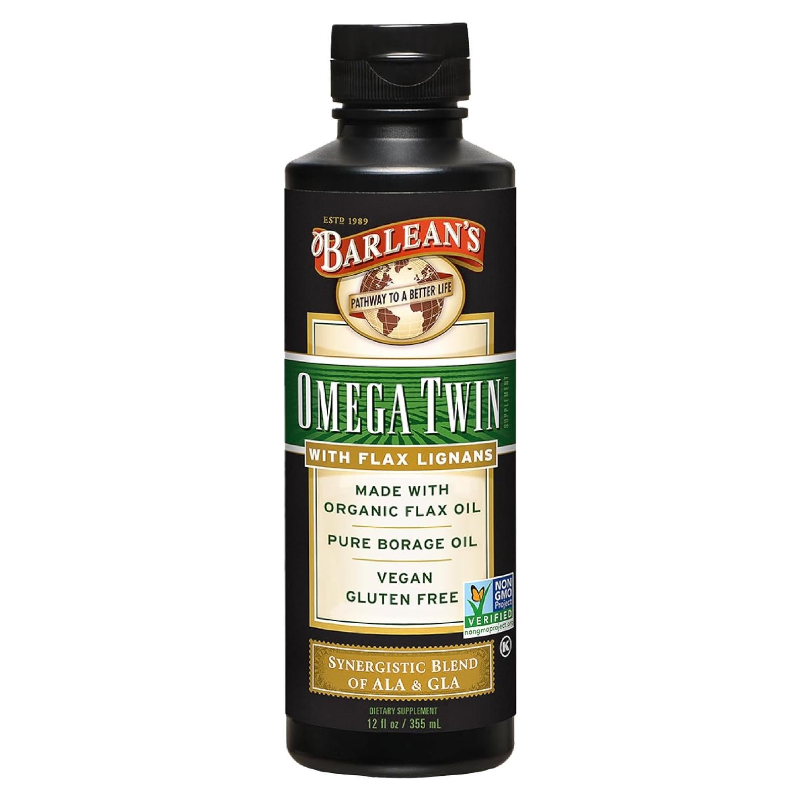 Suplemento Líquido Omega 3 Barlean's 355ml - Aceite de Lino y Borraja
