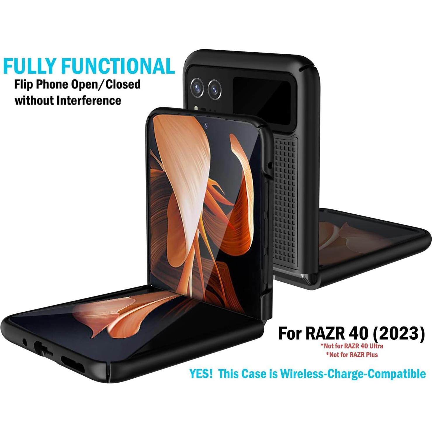 Funda Dura Slim para Motorola RAZR 2023 - Negro con Clip