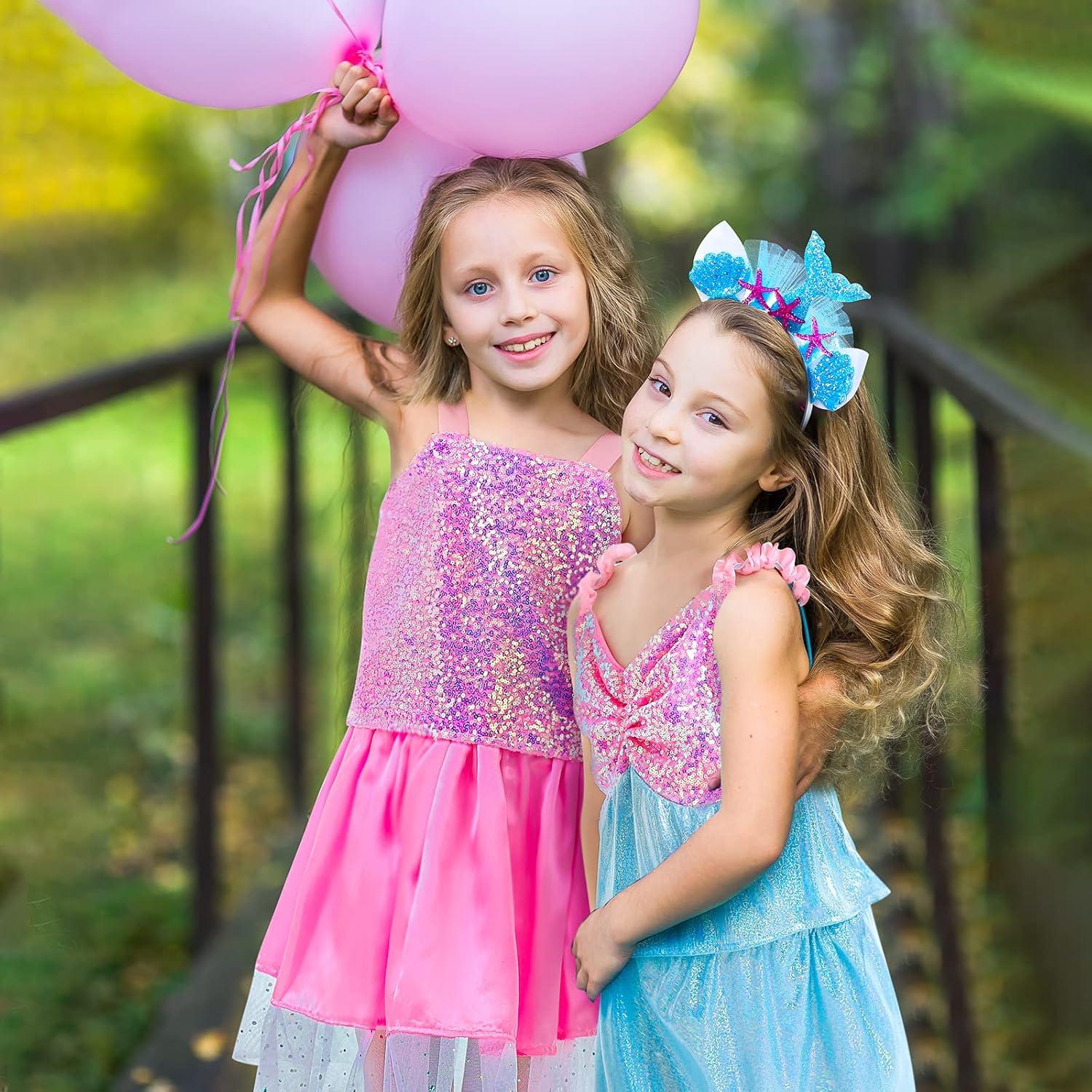 Disfraz de Princesa Sirena Jeowoqao 13 Piezas para Niñas 3-6 Años