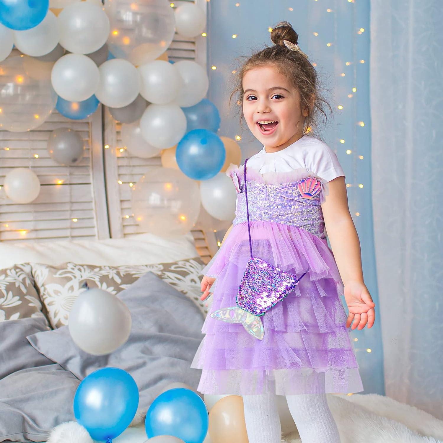 Disfraz de Princesa Sirena Jeowoqao 13 Piezas para Niñas 3-6 Años