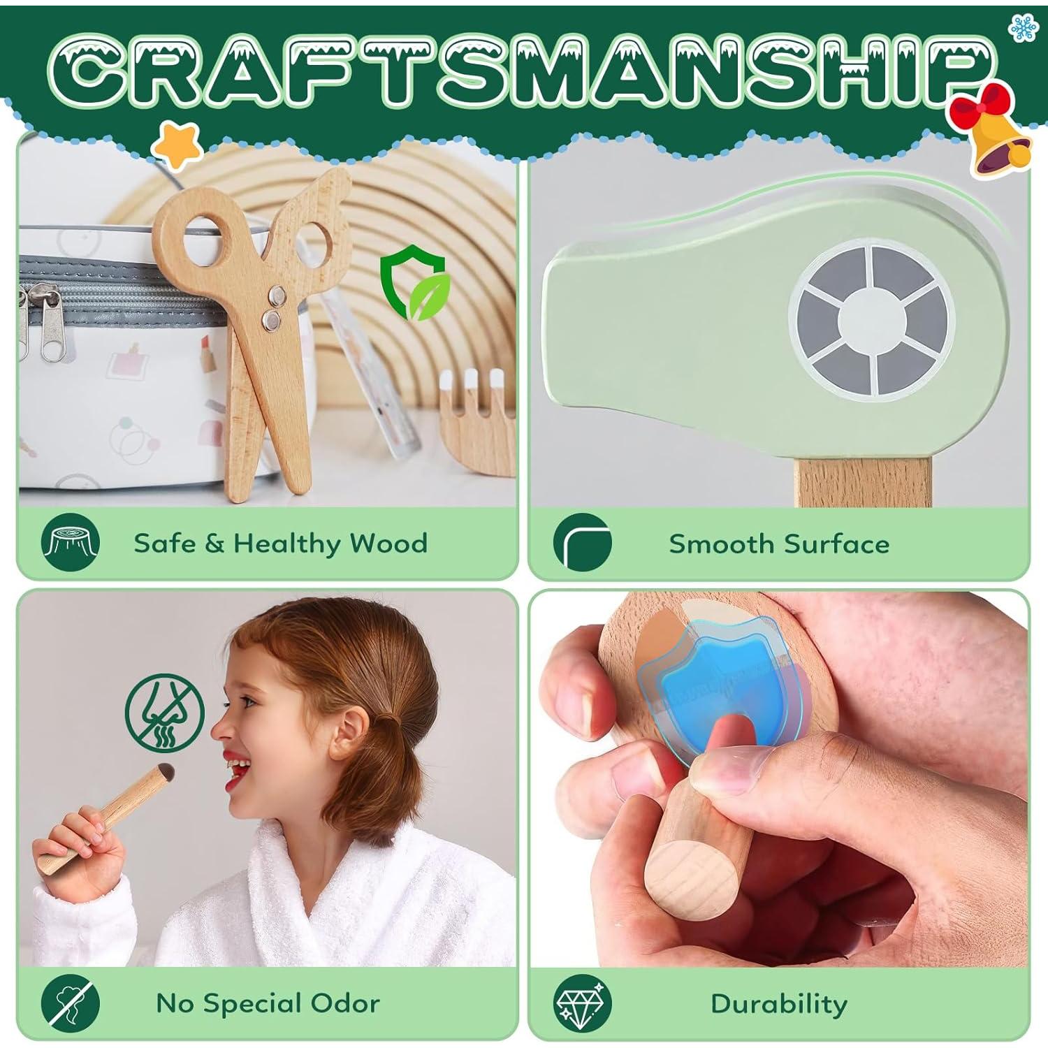 Juego de Maquillaje de Madera KIDBSET para Niñas 3-8 Años