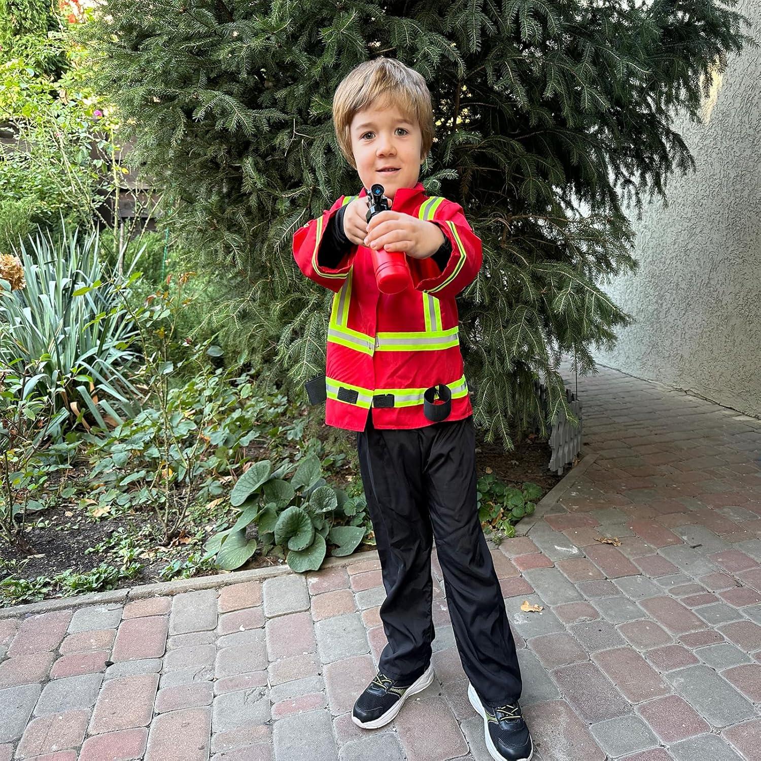 DISHIO Conjunto de Disfraces para Niños 14PCS Bombero, Policía, Doctor, Chef