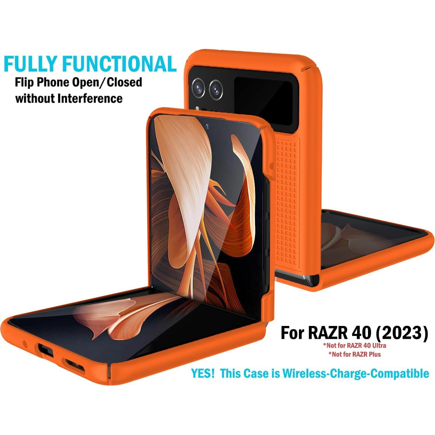 Funda Dura Slim para Motorola RAZR 2023 Nakedcellphone Naranja