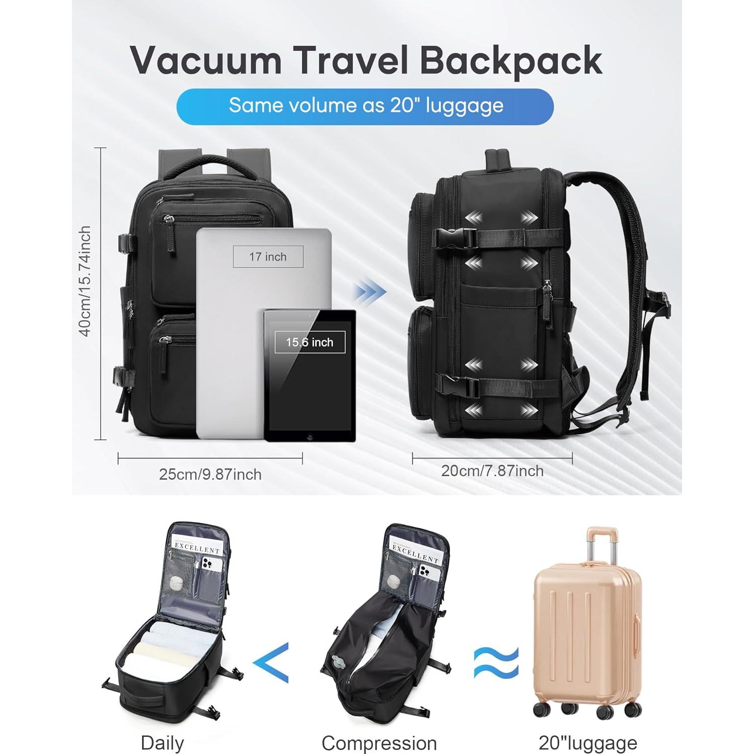 Mochila de Viaje al Vacío Suradar 20L Azul Pavo Real