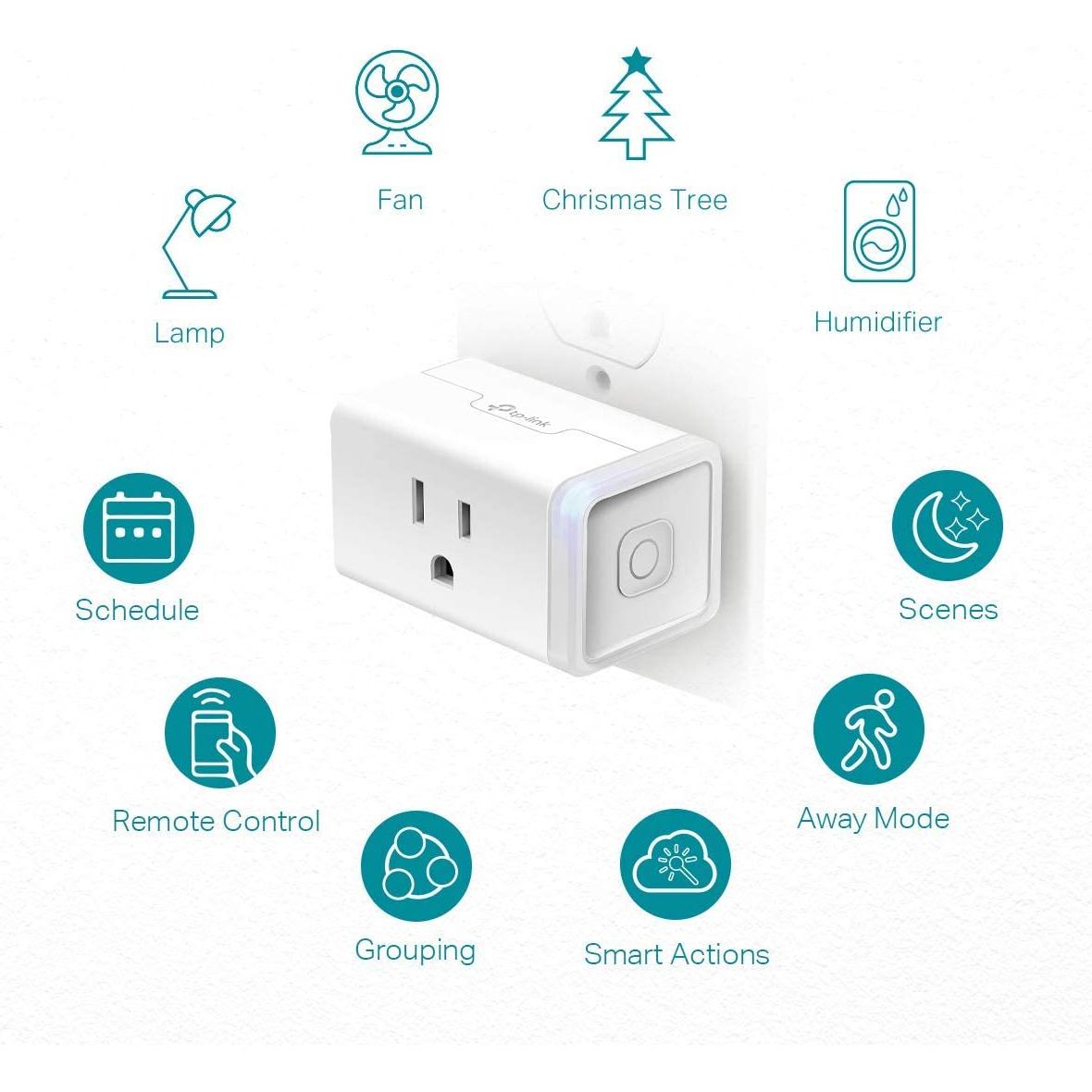 Enchufe Inteligente Kasa HS103P4, Control Wi-Fi, 4 Piezas