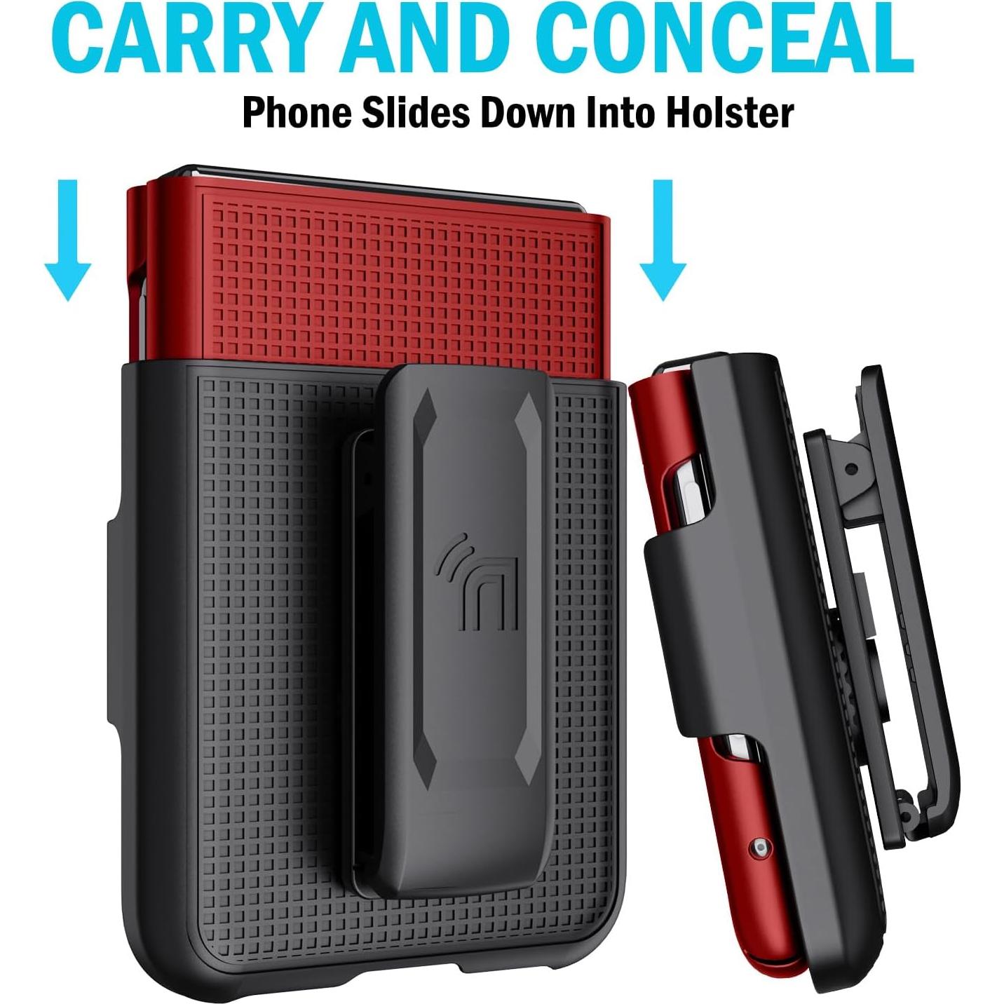 Funda Dura Slim para Motorola RAZR 2023 - Rojo con Clip