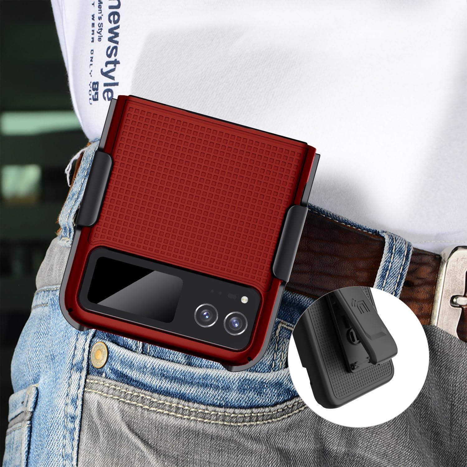 Funda Dura Slim para Motorola RAZR 2023 - Rojo con Clip