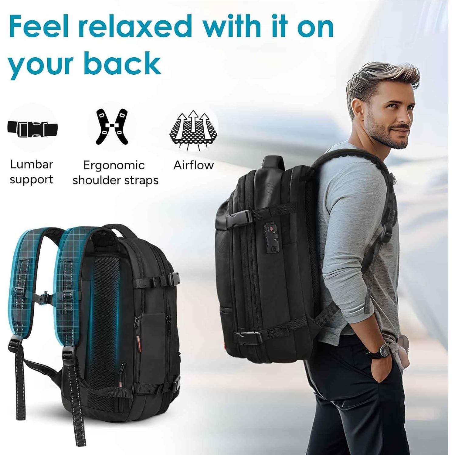 Mochila Travel Inspira 60L Expandible Antirrobo y Resistente al Agua
