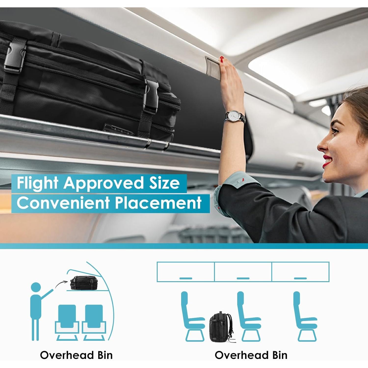 Mochila Travel Inspira 60L Expandible Antirrobo y Resistente al Agua