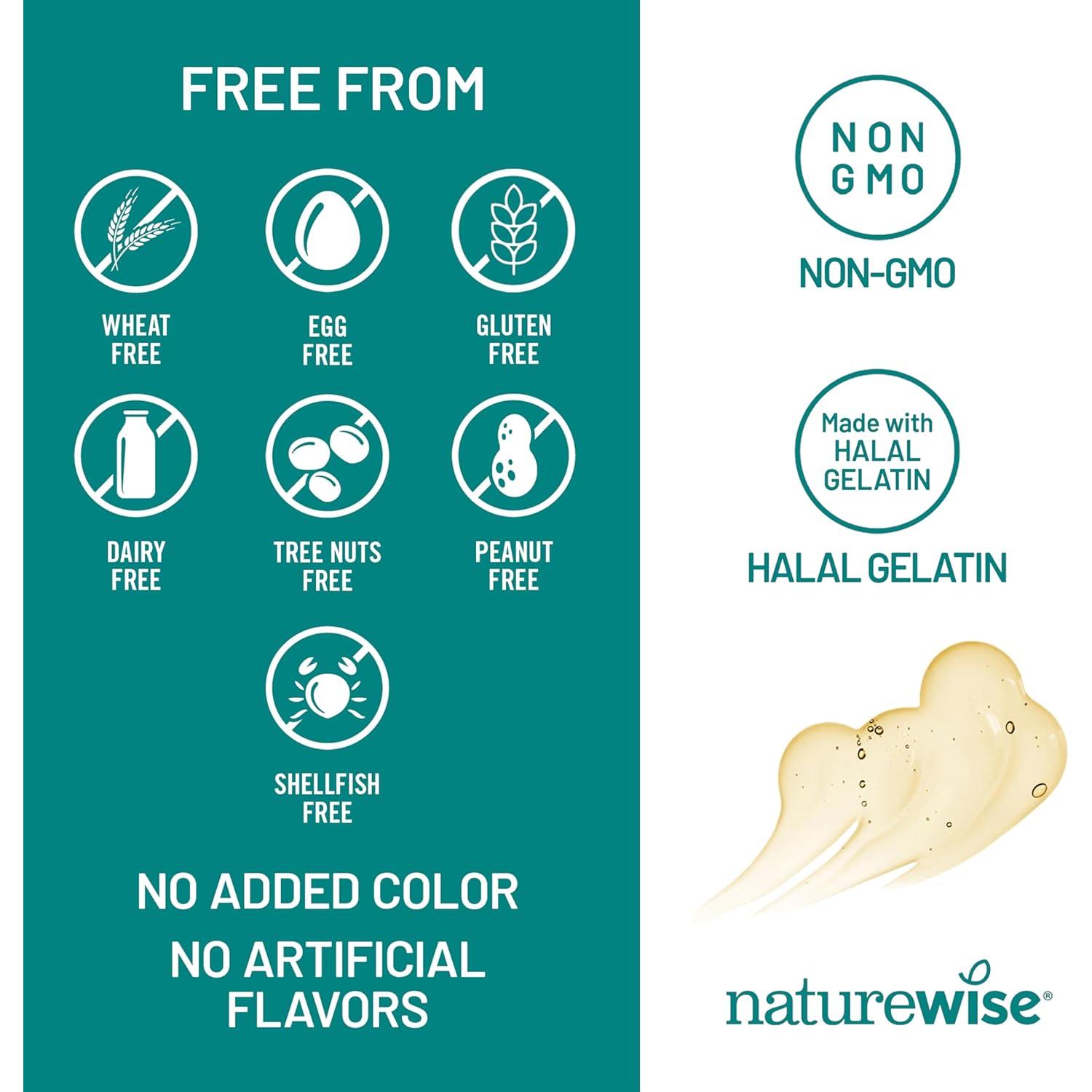 NatureWise Omega 3 Suplemento 1000mg + Vitamina E - 60 Cápsulas