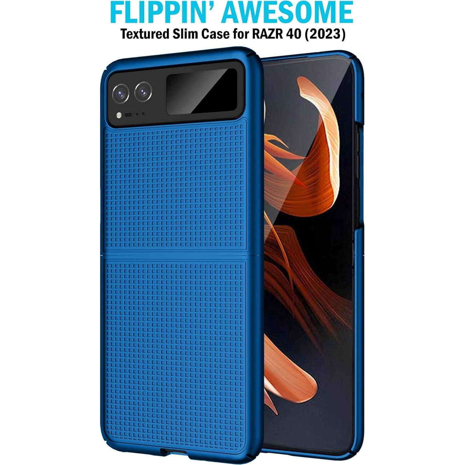 Funda Dura Slim para Motorola RAZR 2023 Nakedcellphone Azul