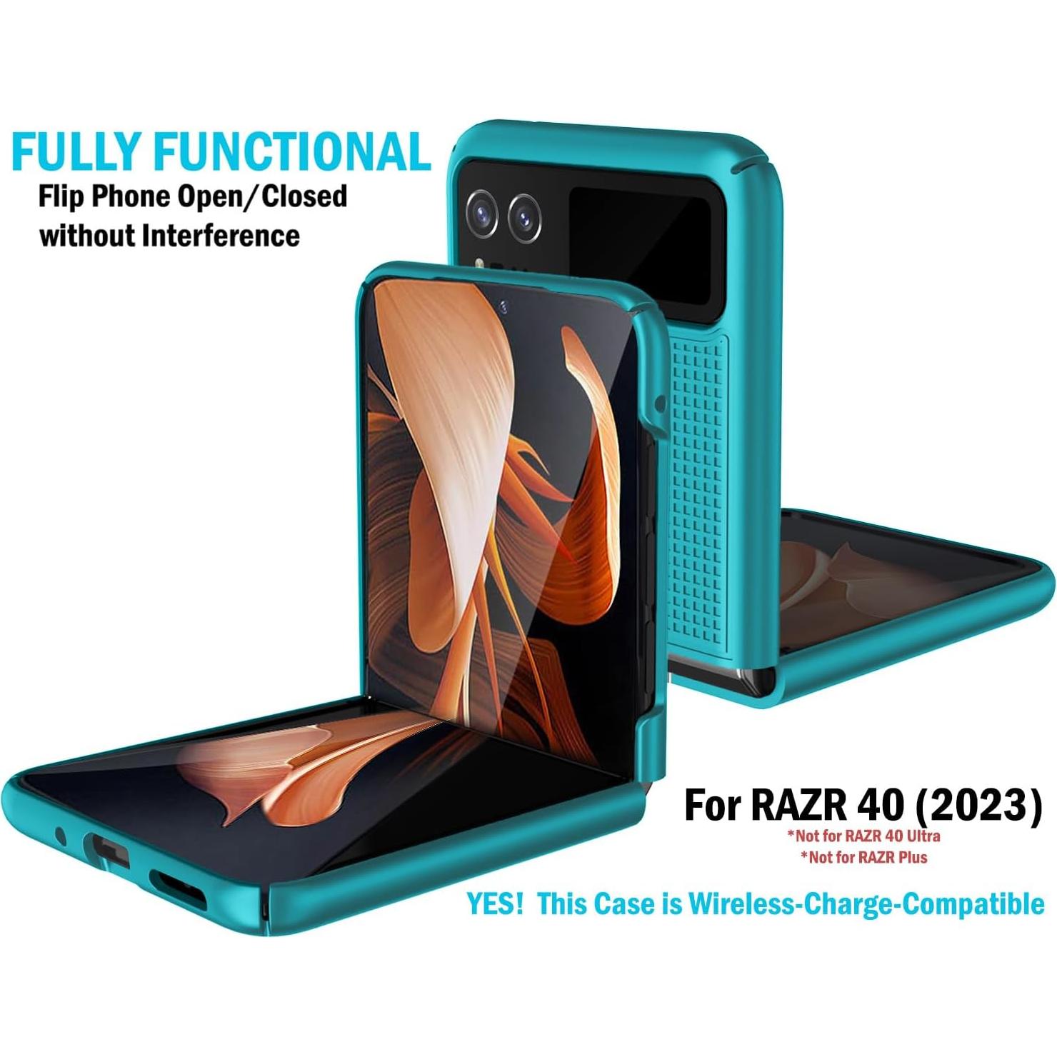 Funda Dura Slim Nakedcellphone para Motorola RAZR 2023 Aqua Menta