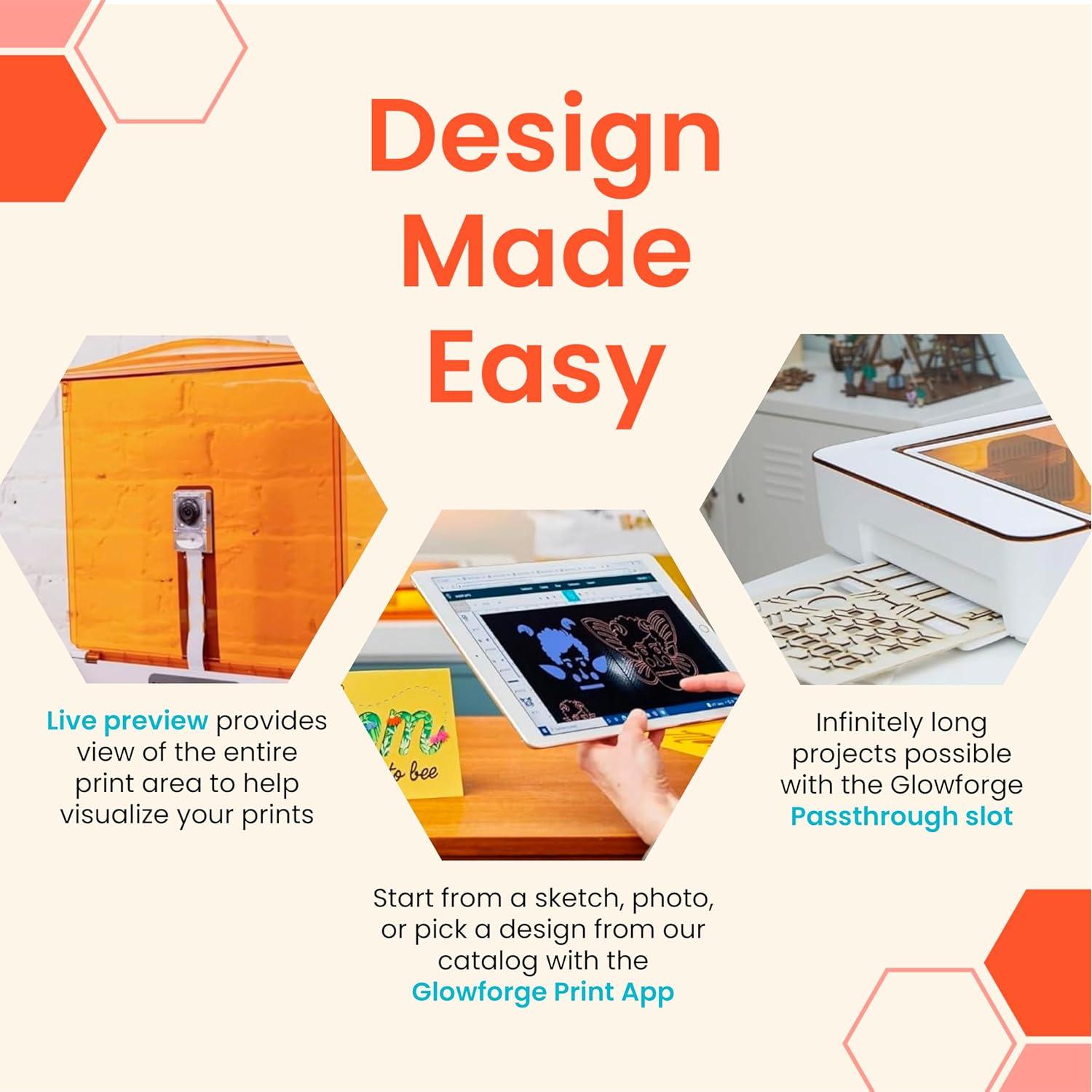 Grabadora y cortadora láser Glowforge Aura 6W para manualidades