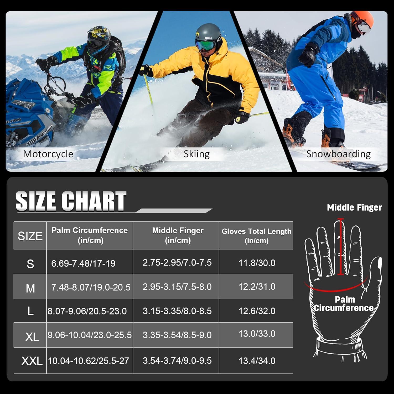 Guantes de Esquí MCTi Impermeables para Hombre Talla Mediana