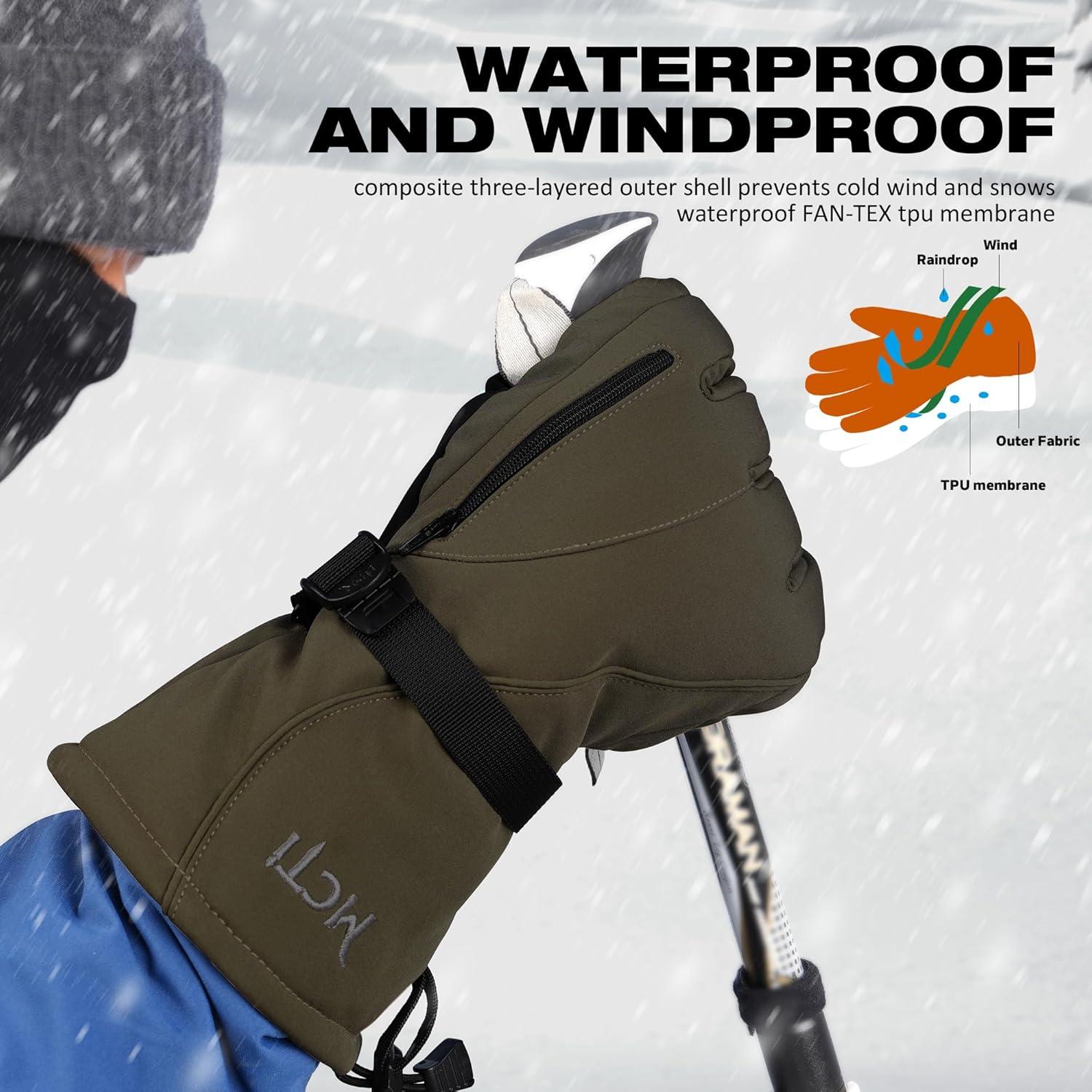 Guantes de Esquí MCTi Impermeables para Hombre Talla Grande