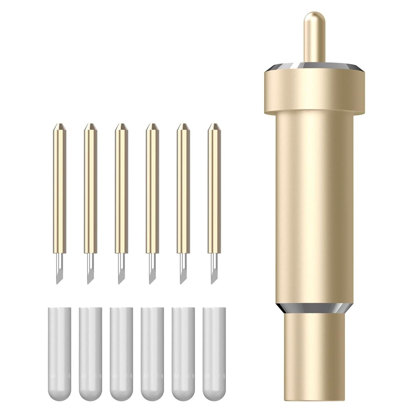 6 Cuchillas de Punta Fina Premium Artarron + Carcasa Dorada