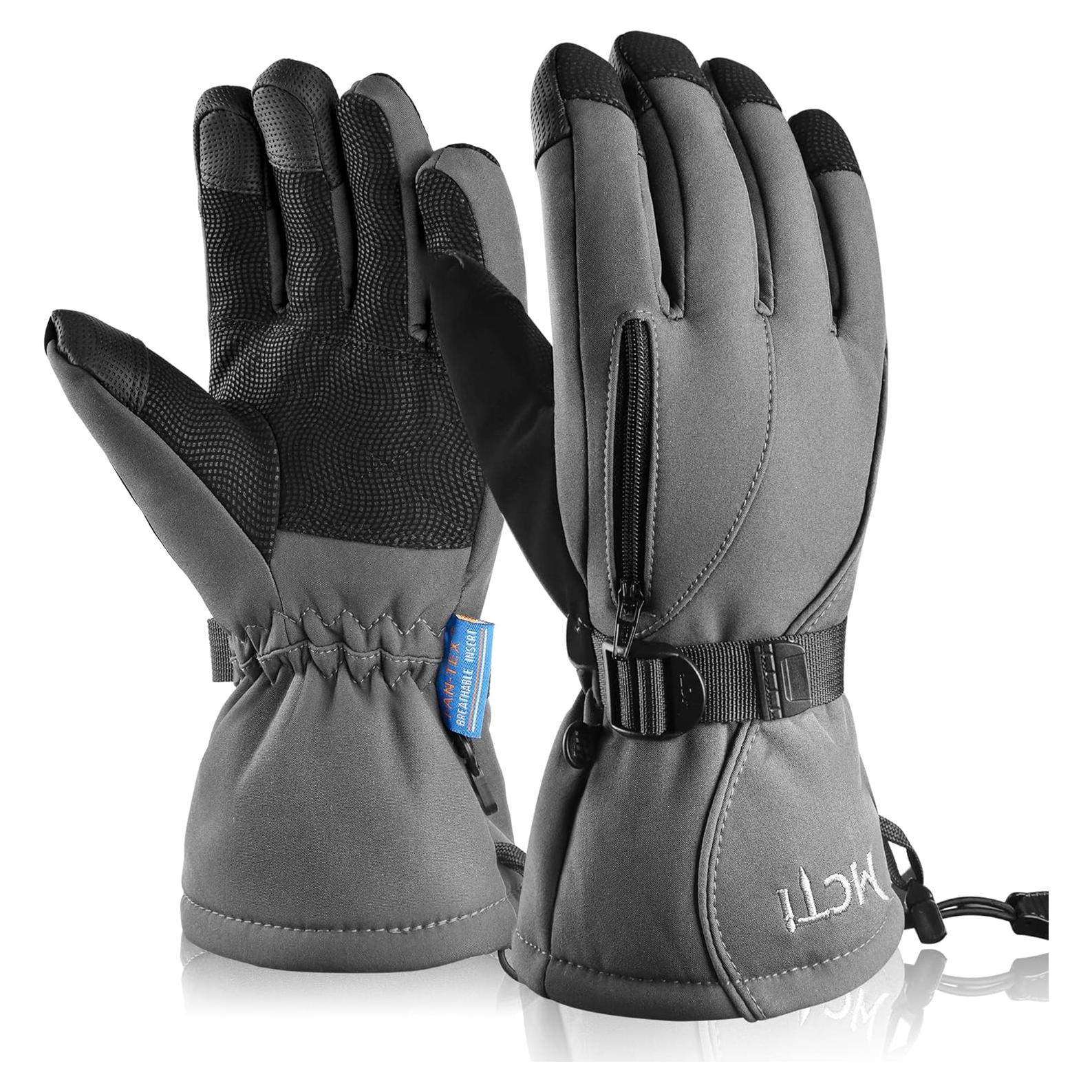 Guantes de Esquí MCTi Impermeables Hombre Talla Grande Gris