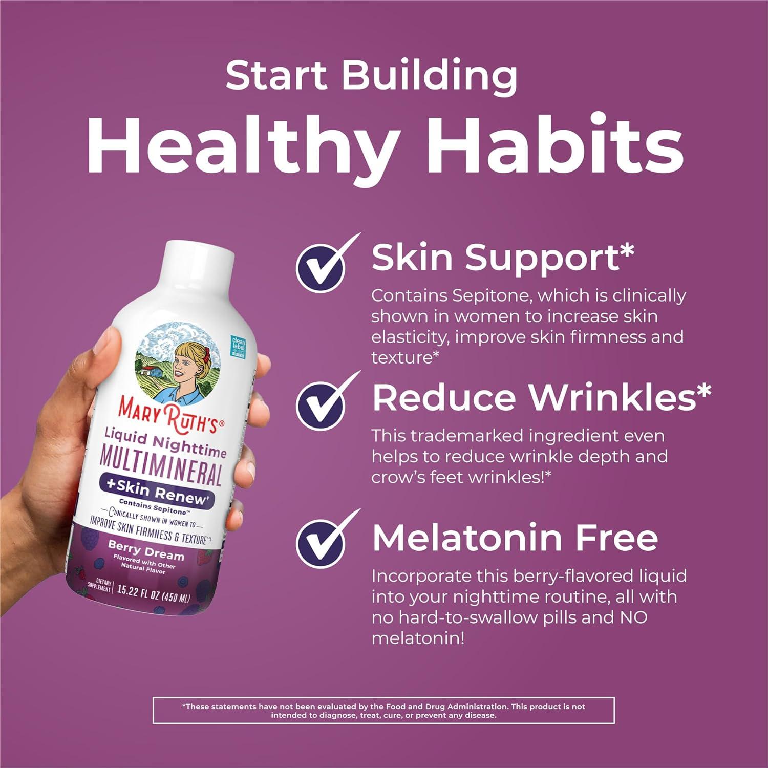 Líquido Nocturno Multimineral MaryRuth's 450 ml - Sin Melatonina