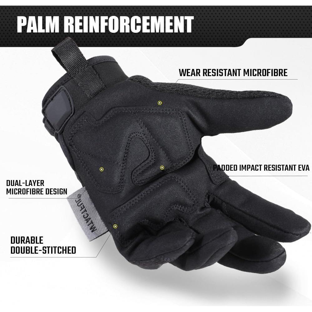 WTACTFUL Rubber Guard Tactical Gloves for Men, Breathable Comfort, Touchscreen Capable & Perfect for Outdoor Activities!