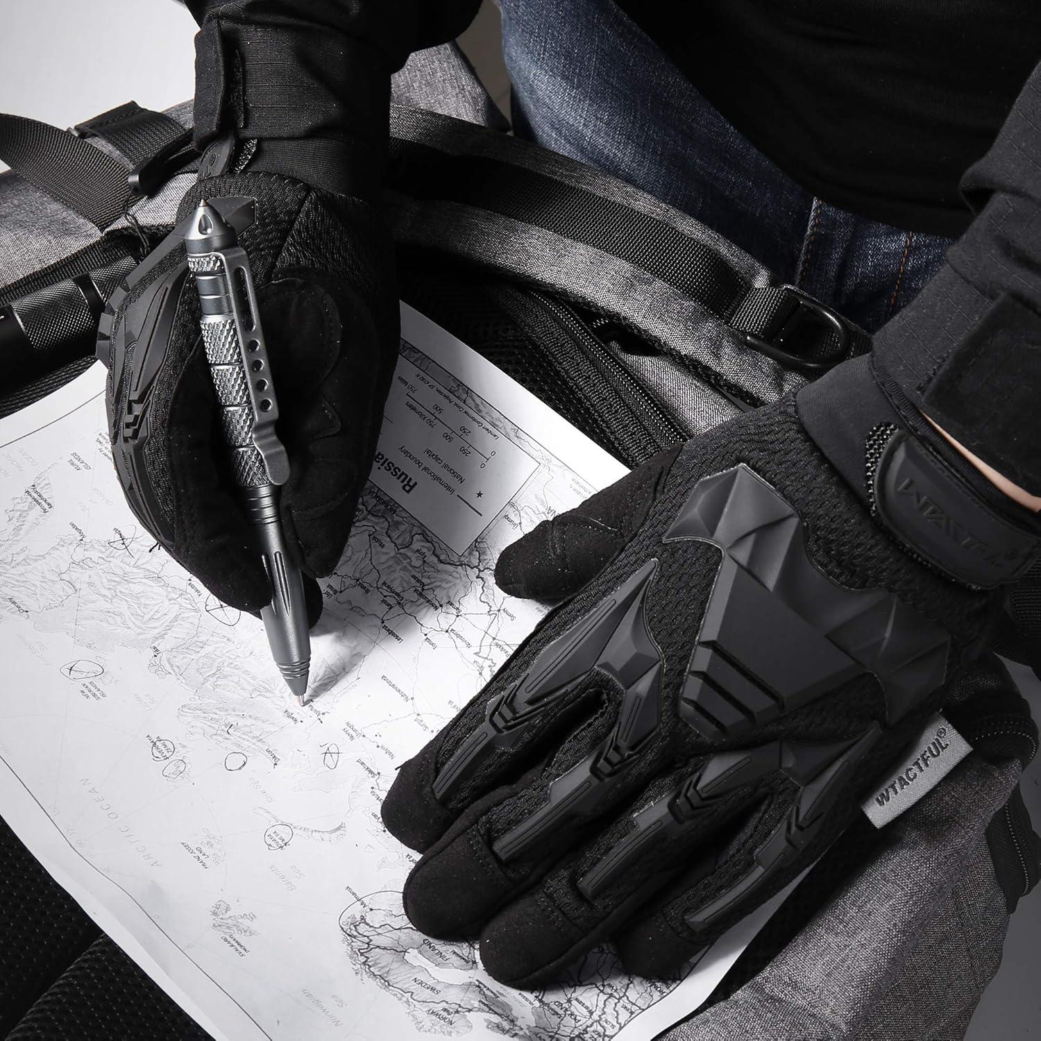WTACTFUL Rubber Guard Tactical Gloves for Men, Breathable Comfort, Touchscreen Capable & Perfect for Outdoor Activities!