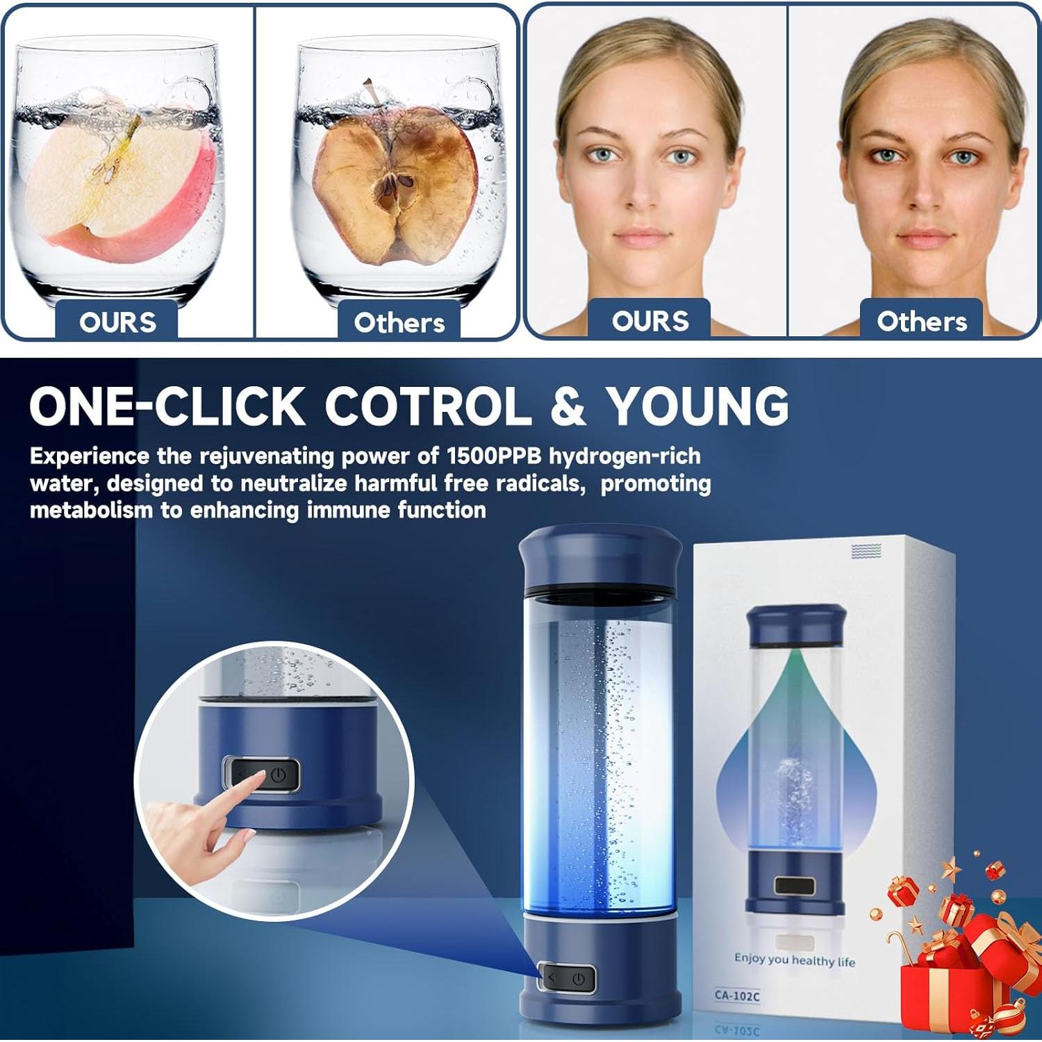 Botella de Agua de Hidrógeno WIOMXO CA-102C 1500 PPB