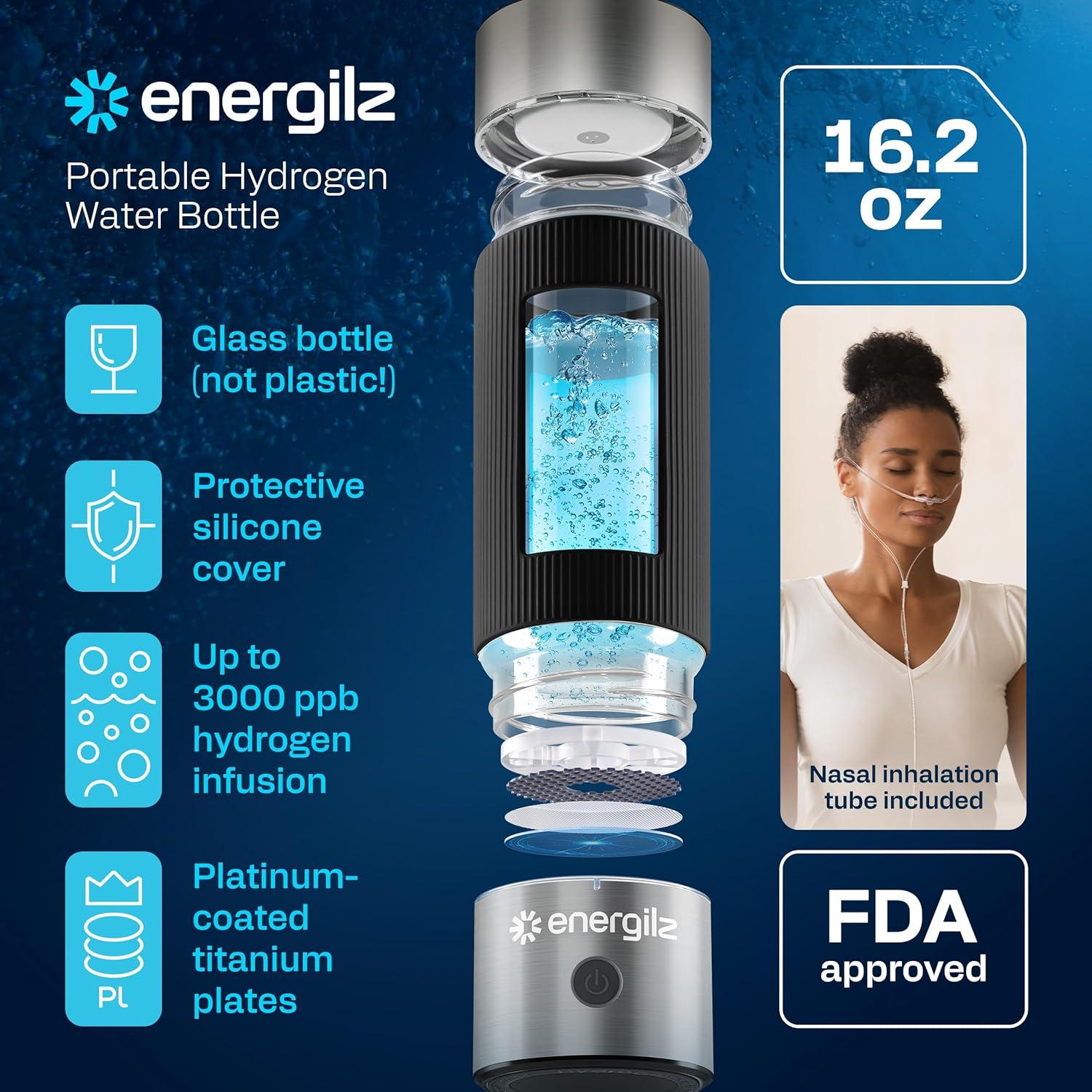 Botella de Agua de Hidrógeno ENERGILZ 480ml Antioxidante