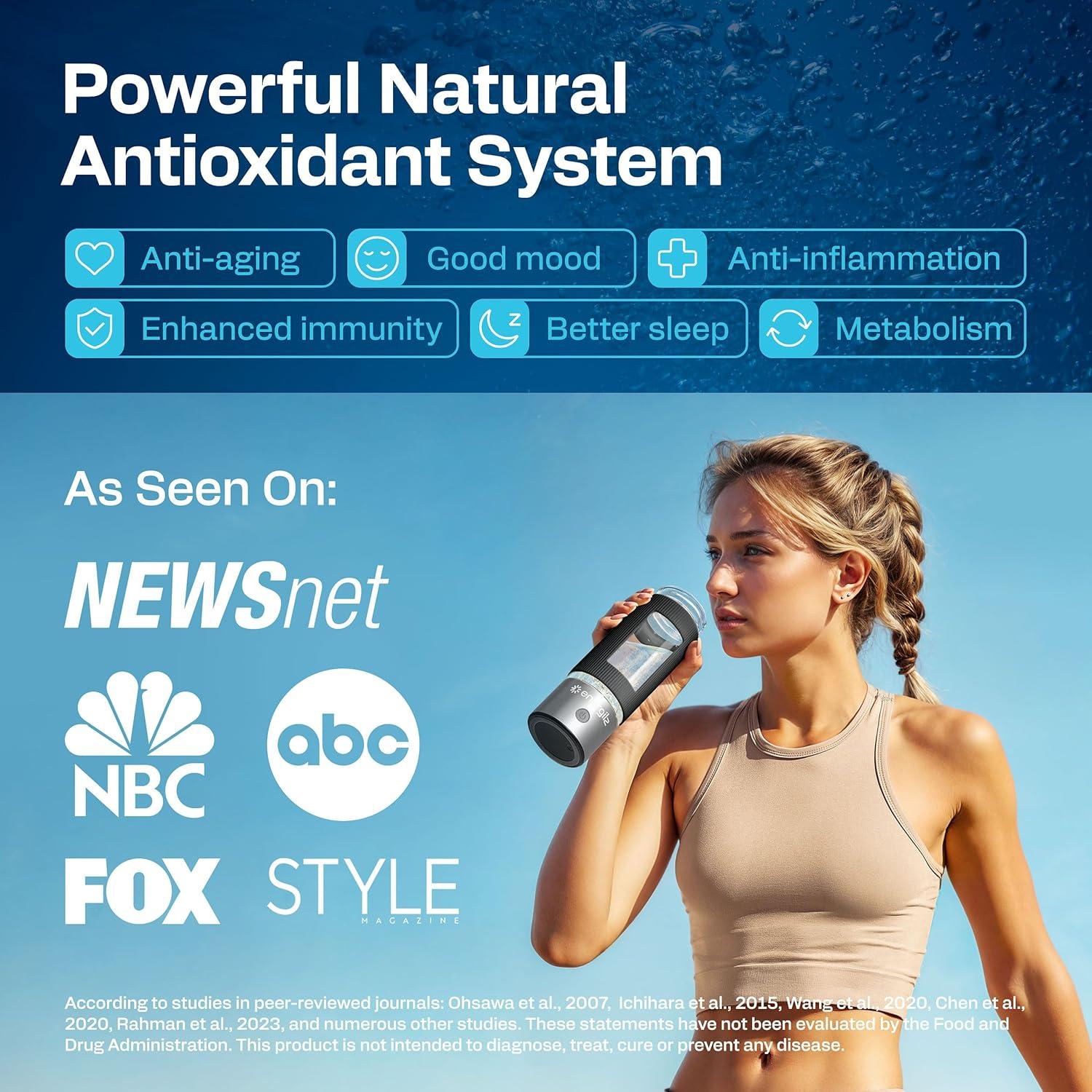 Botella de Agua de Hidrógeno ENERGILZ 480ml Antioxidante