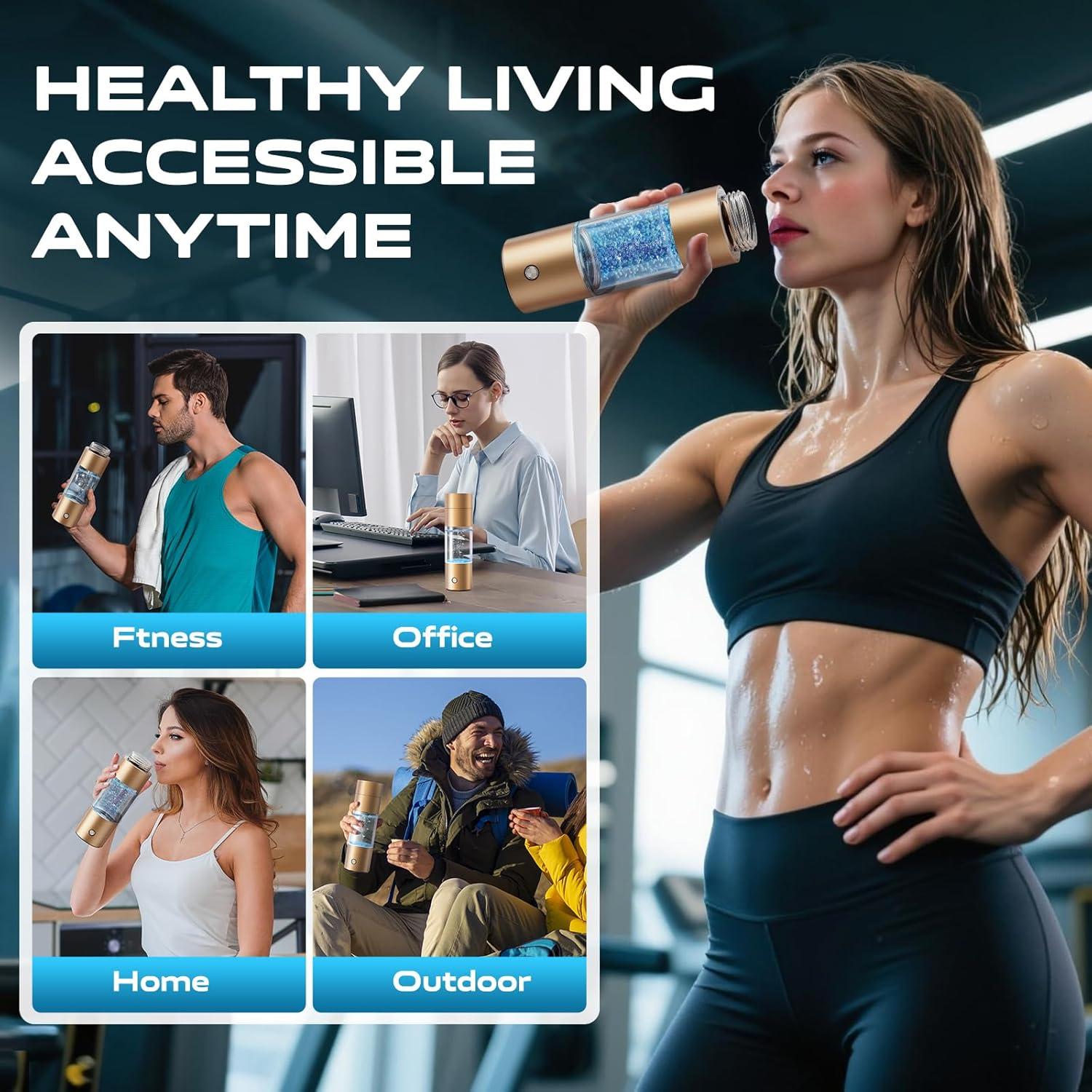 Generador de Agua de Hidrógeno WIOMXO 320ML - Ionizador Portátil