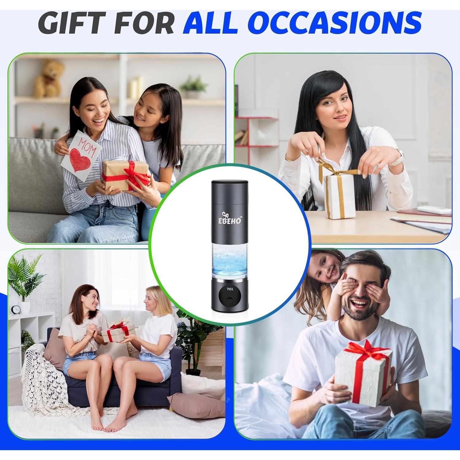 Botella Generadora de Agua de Hidrógeno EBEHO 230ml 5000+PPB