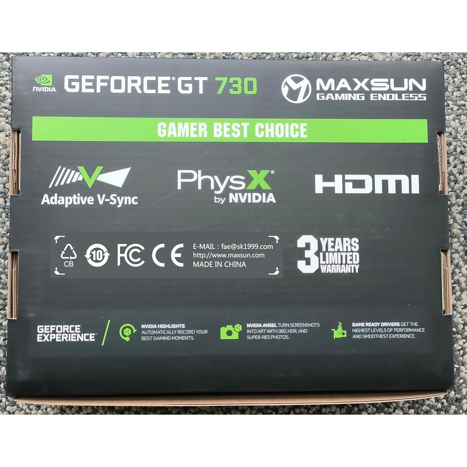 Tarjeta Gráfica MAXSUN GeForce GT 730 4GB GDDR3 ITX