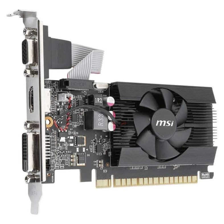 Tarjeta Gráfica MSI GeForce GT 710 2GB GDDR3 Bajo Perfil
