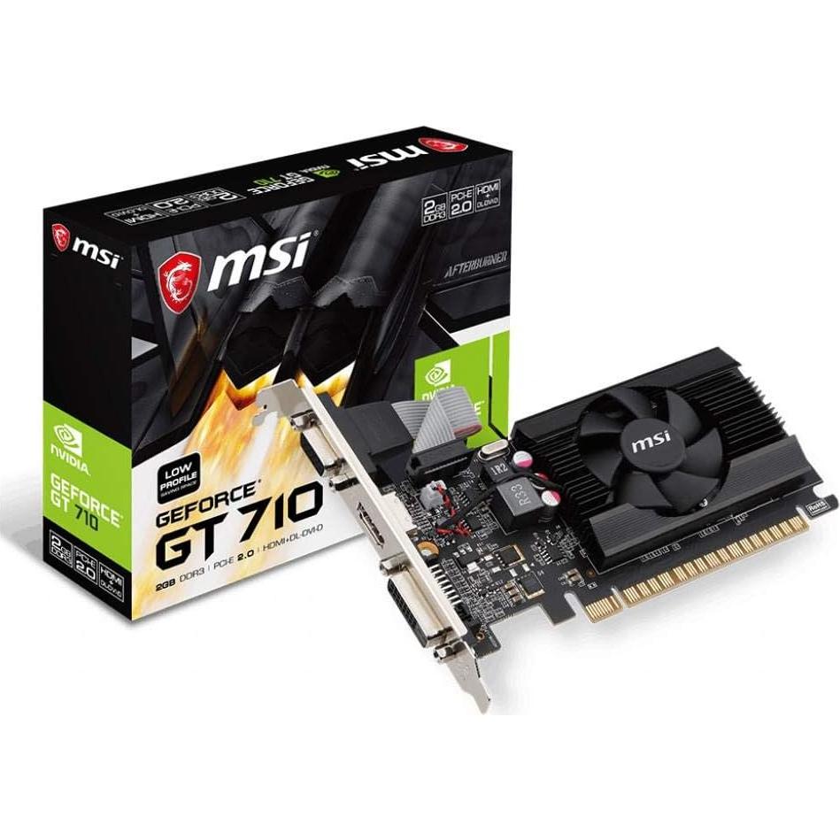Tarjeta Gráfica MSI GeForce GT 710 2GB GDDR3 Bajo Perfil