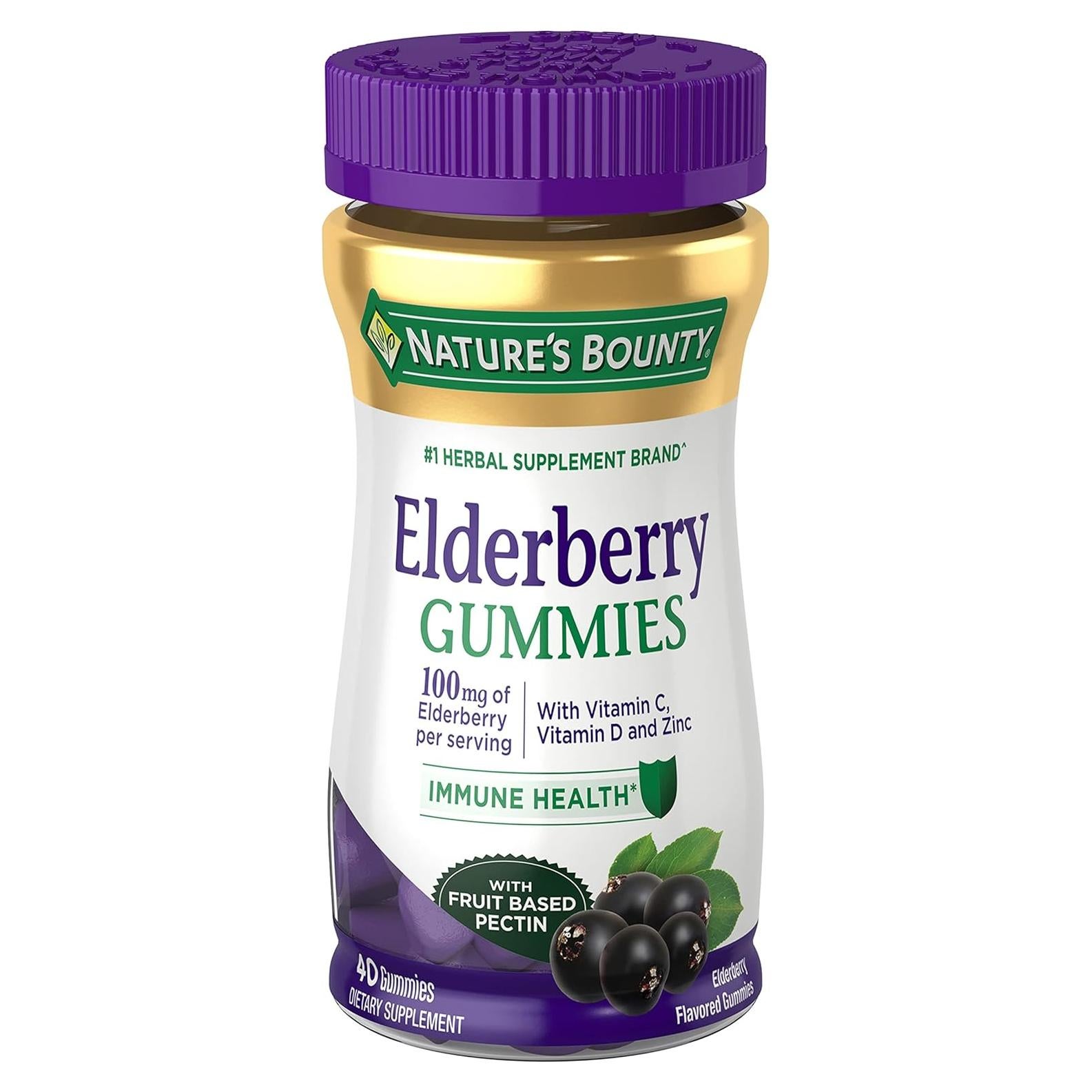 Gomitas de Saúco Nature's Bounty 40 Unidades Vitamina A C D E Zinc