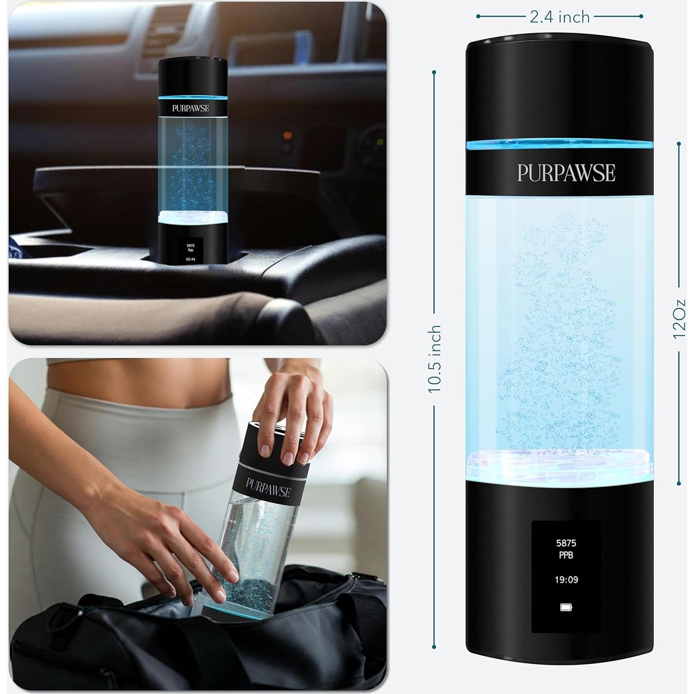 Generador de Agua Hidrógeno Purpawse Premium 6000 PPB Portátil