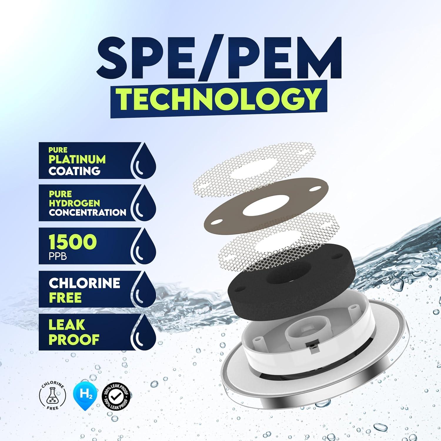 Botella Generadora de Agua Hidrógeno AB 420ml Vidrio Borosilicato