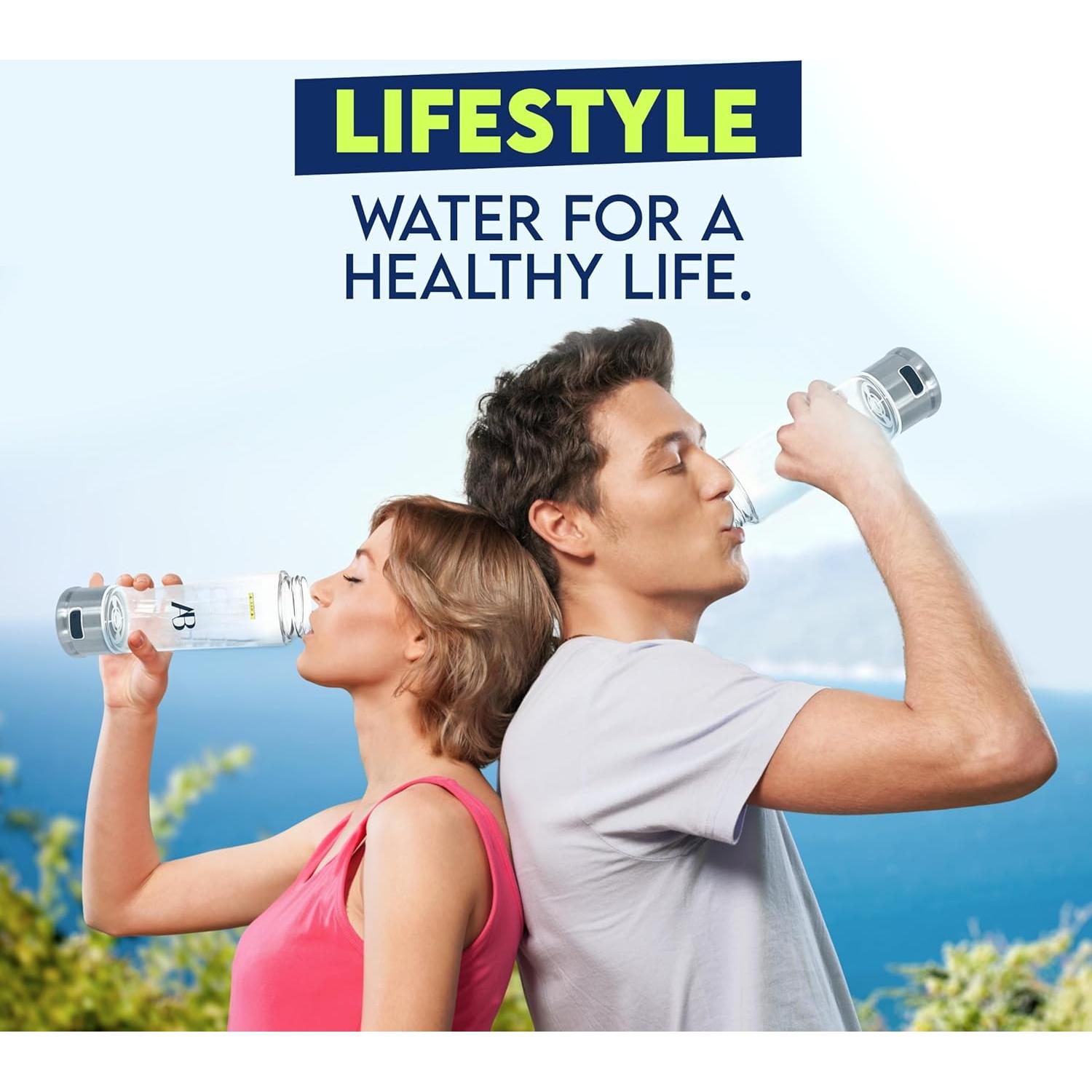 Botella Generadora de Agua Hidrógeno AB 420ml Vidrio Borosilicato