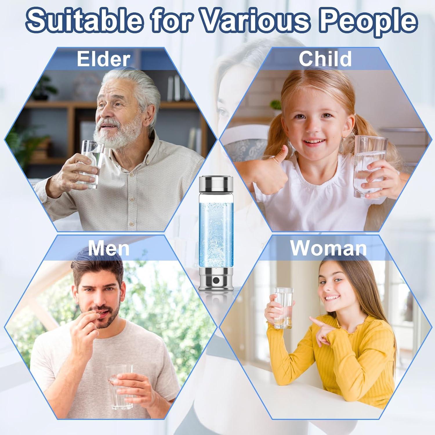 Generador de Agua de Hidrógeno Portátil 443 - 5cm, 380g