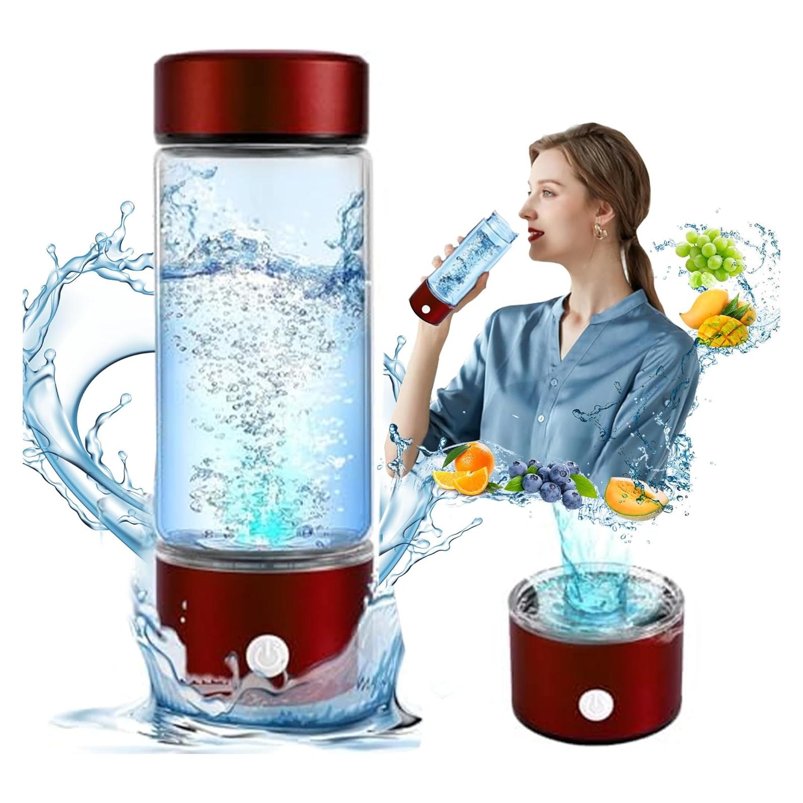 Botella de Agua de Hidrógeno Patravious 420ml Portátil Rojo