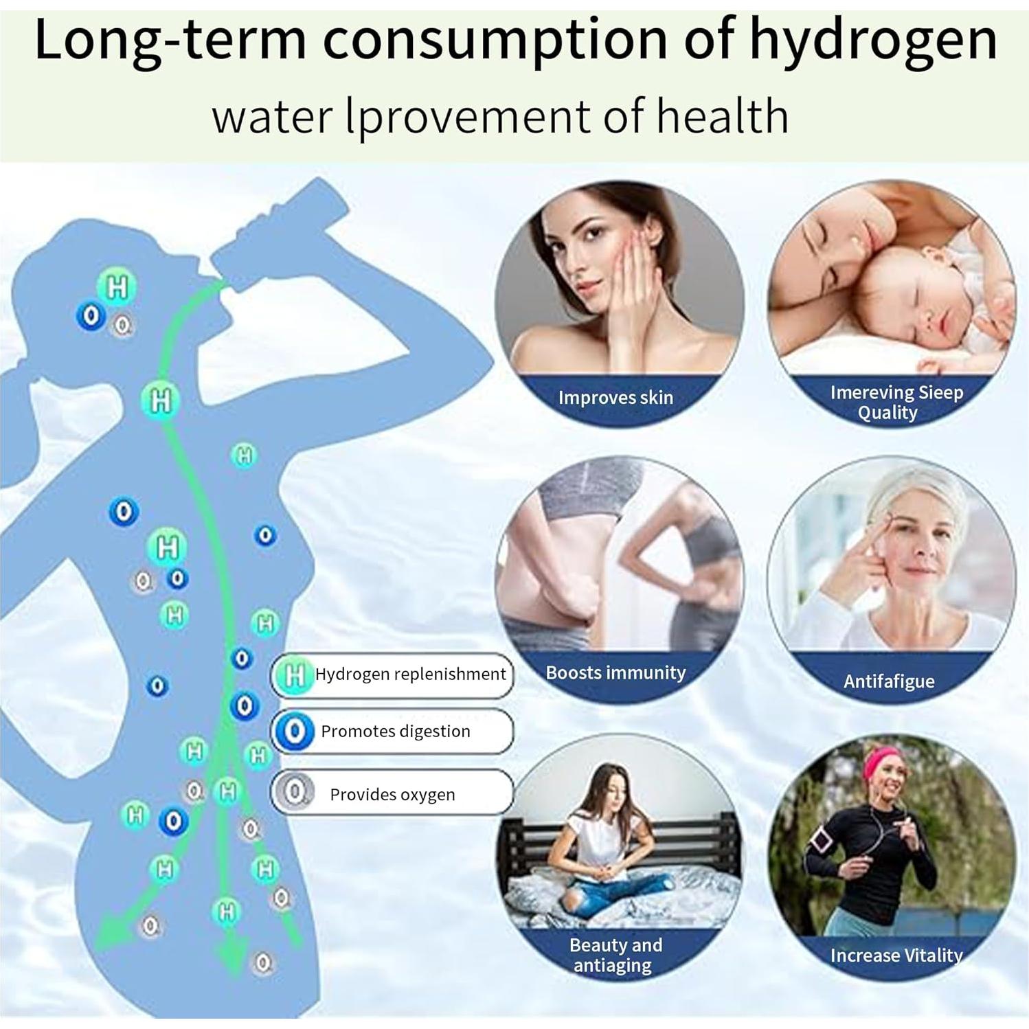 Botella de Agua de Hidrógeno Patravious 420ml Portátil Rojo