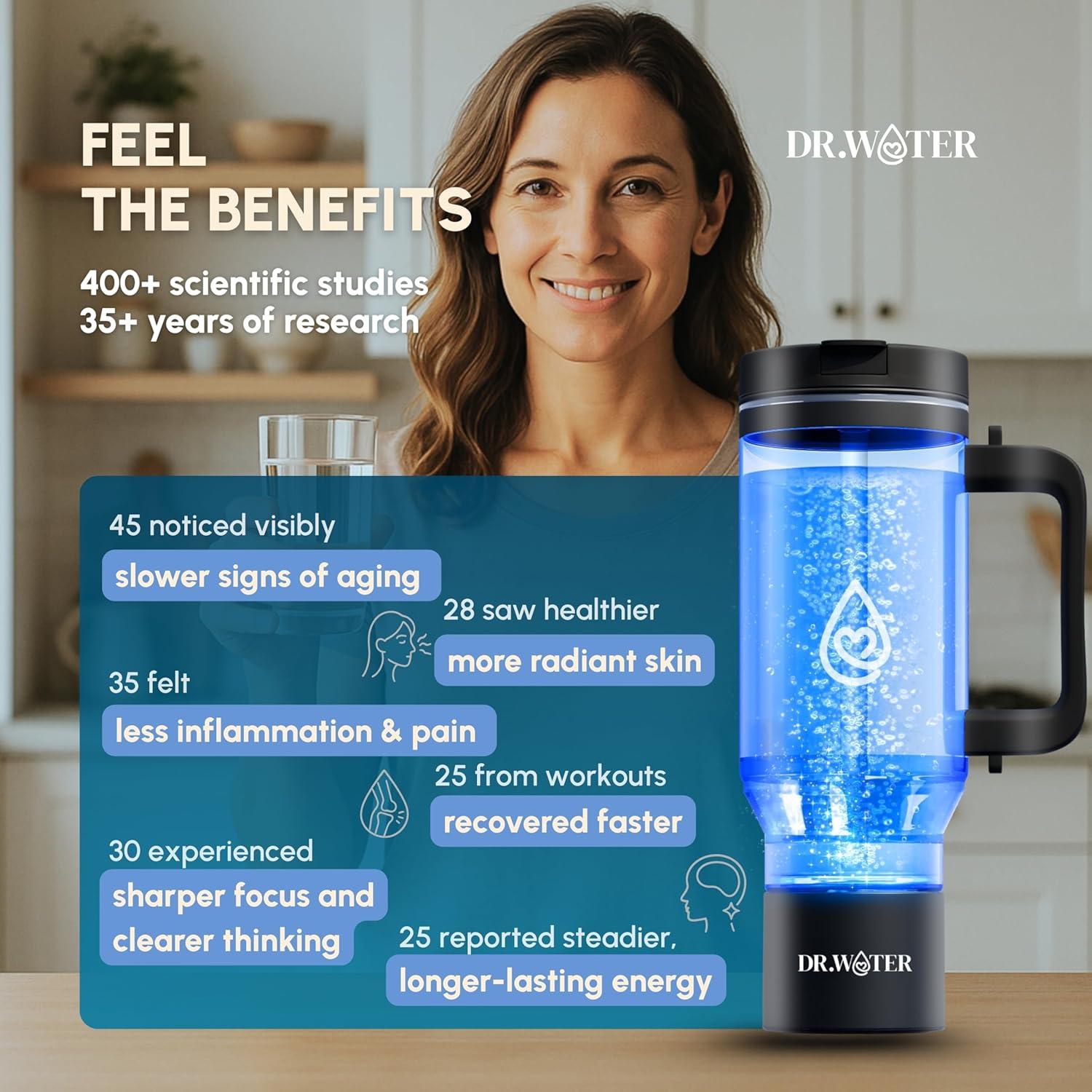 Botella de Agua de Hidrógeno Dr. Water 32oz - Generador H2